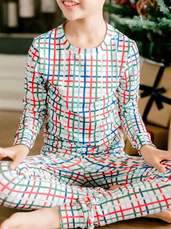 Mary Square Family Plaid Kids PJ Set