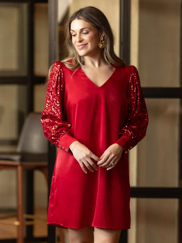 Red Sequin Jordan Dress