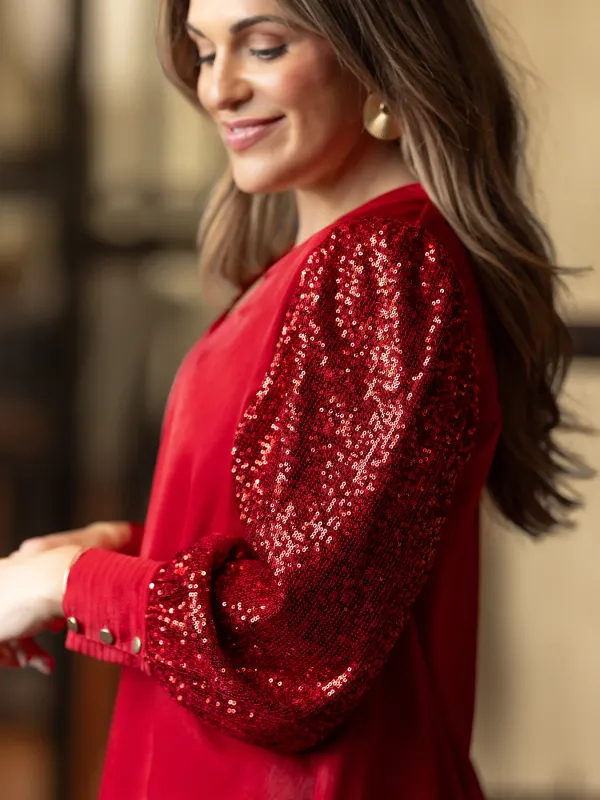 Red Sequin Jordan Dress