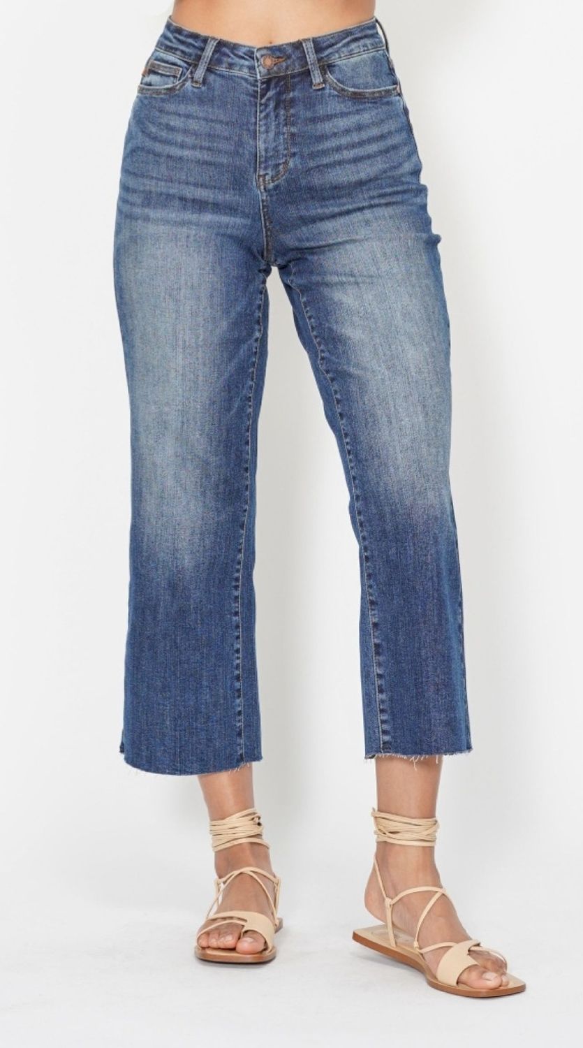 Judy Blue Spice HW Back Pckt Embroidery Crop Wide