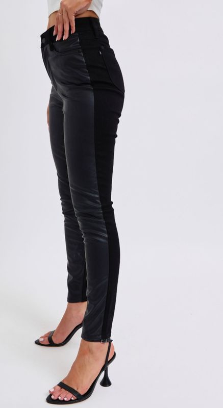 Judy Blue  Girls Night HW Leather &amp; Denim Skinny