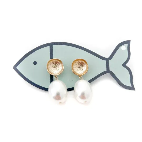 Little Fish Boateak Pearl Lover Earrings - Gold 