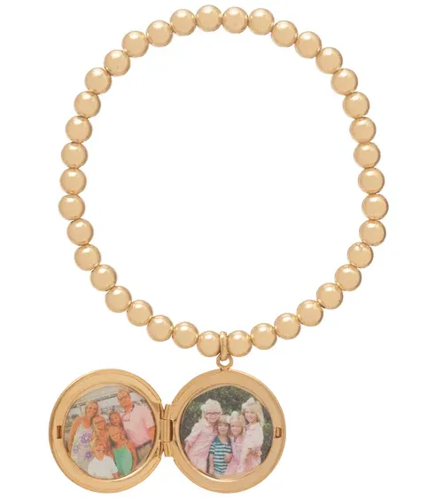 enewton Classic Gold 3mm Bead Bracelet - Cherish Sm Gold Locket