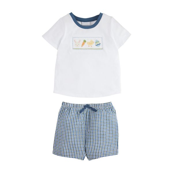 Mud Pie Easter Smocked Short Set