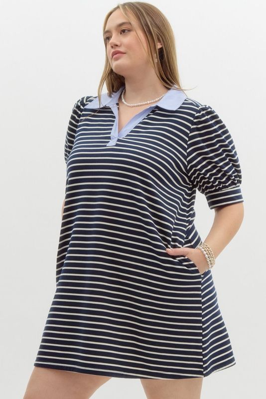Gotta Run Striped Dress, CURVY