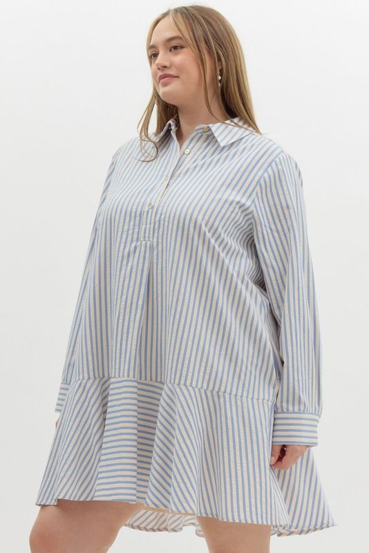 Different Views Striped Dress, CURVY