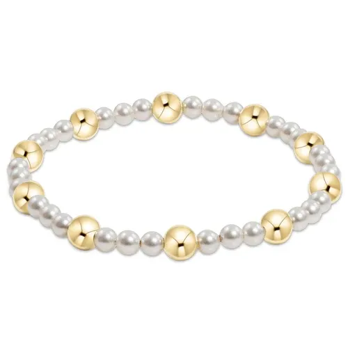 enewton Pearl Sincerity Pattern 4mm Bead Bracelet - 6mm Gold