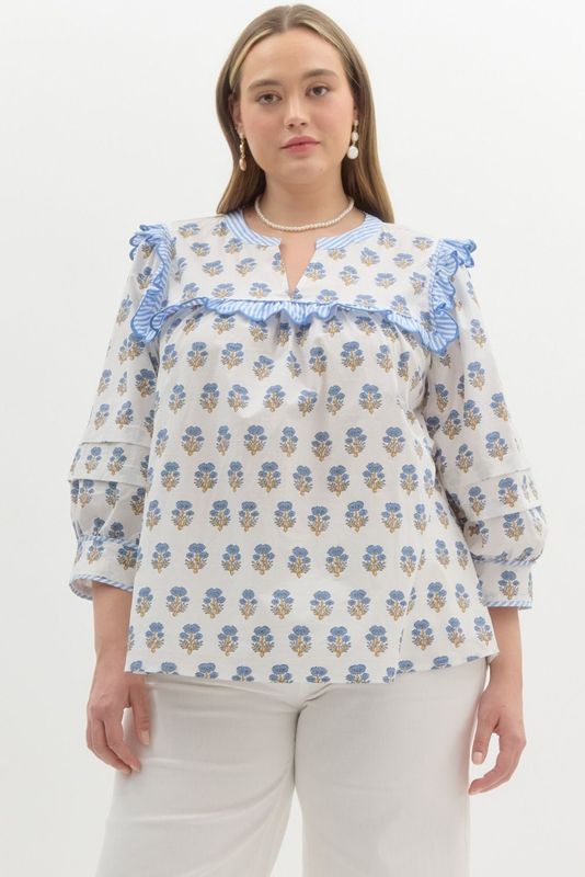 Flora Ruffle Top, CURVY