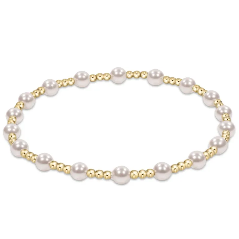 enewton egirl Classic Sincerity Pattern 4mm Bead Bracelet - Pearl 