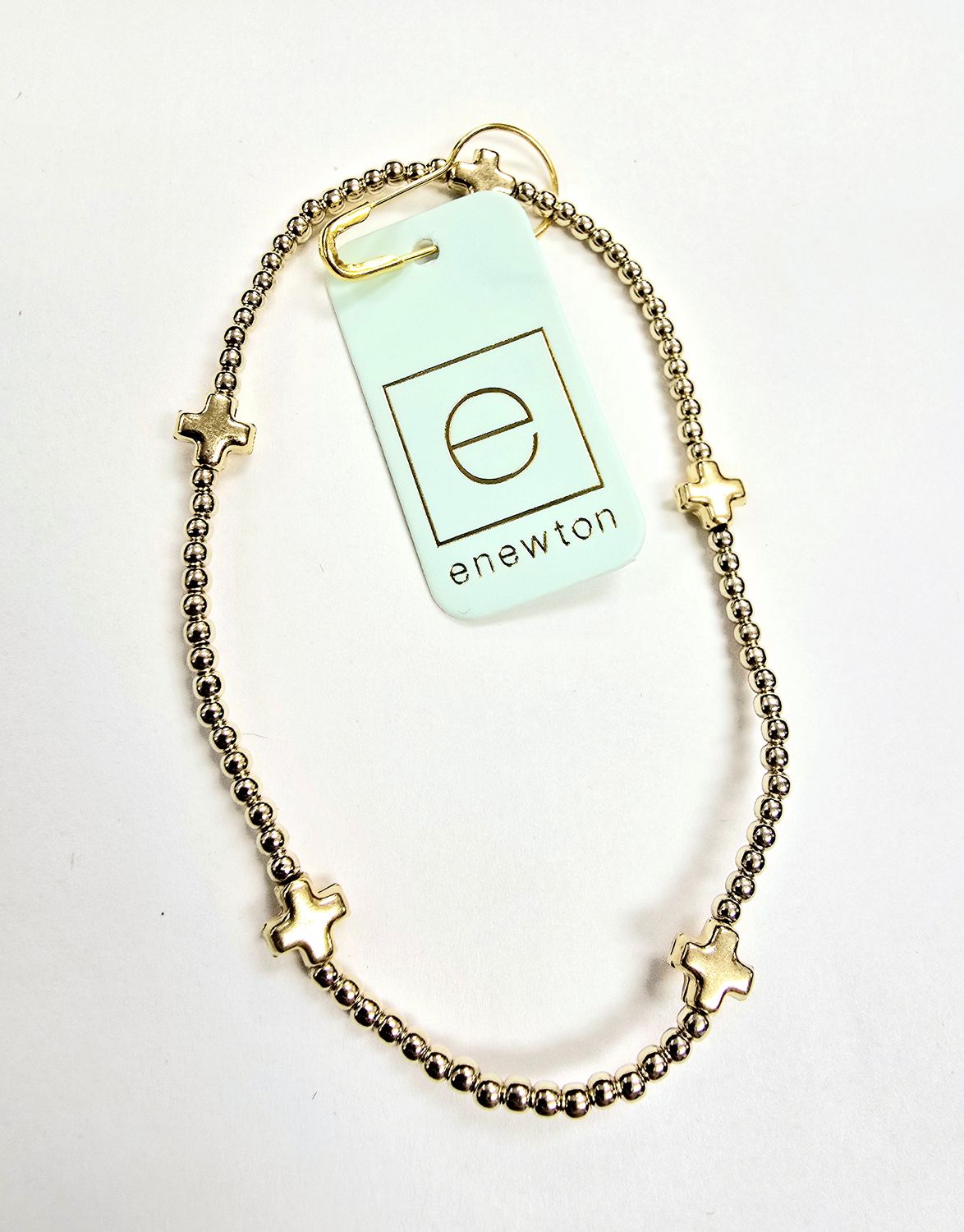 enewton Signature Cross Small Gold Pattern 2mm Bead Bracelet - Gold