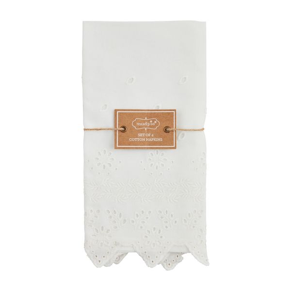 Mud Pie White Eyelet Napkin