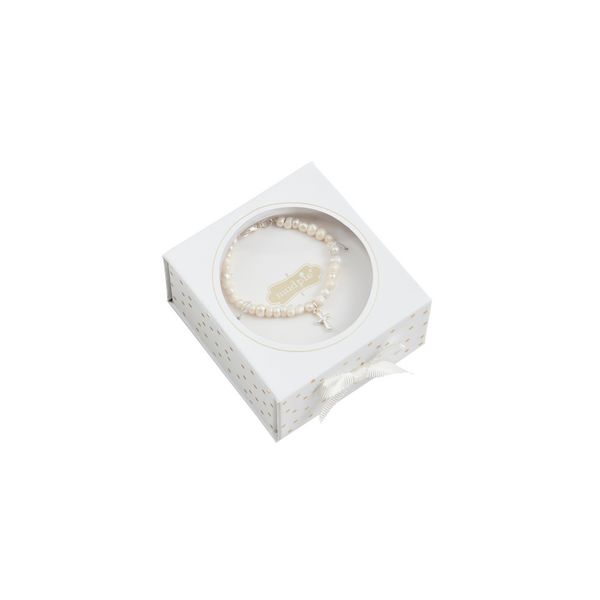 Mud Pie Silver Boxed Cross Bracelet