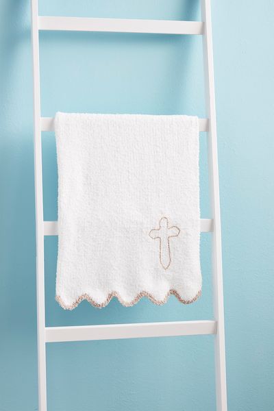 Mud Pie Cross Chenille Blanket