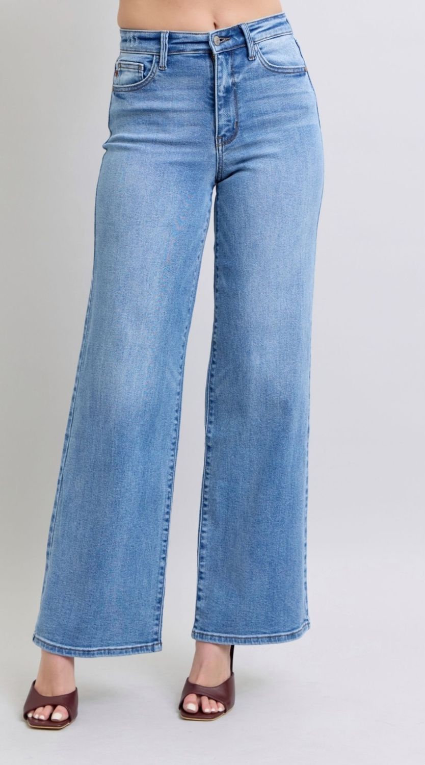 Judy Blue Joy HW Vintage Wash Wide Leg