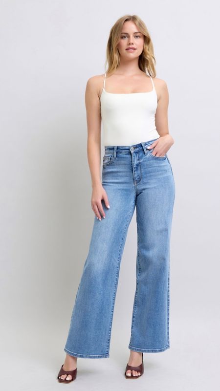 Judy Blue Joy HW Vintage Wash Wide Leg CURVY