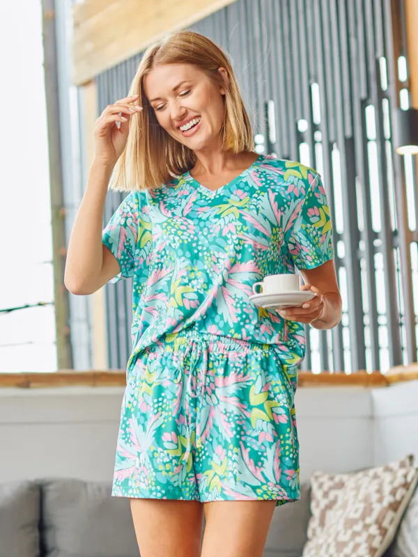 Mary Square Aloha Green Alli Short Set