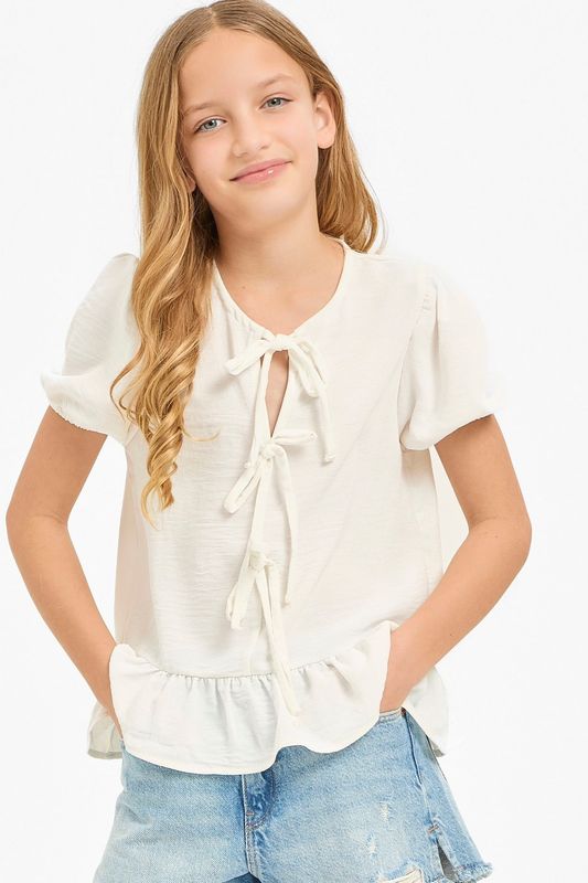 Jasmin Ribbon Ruffle Blouse
