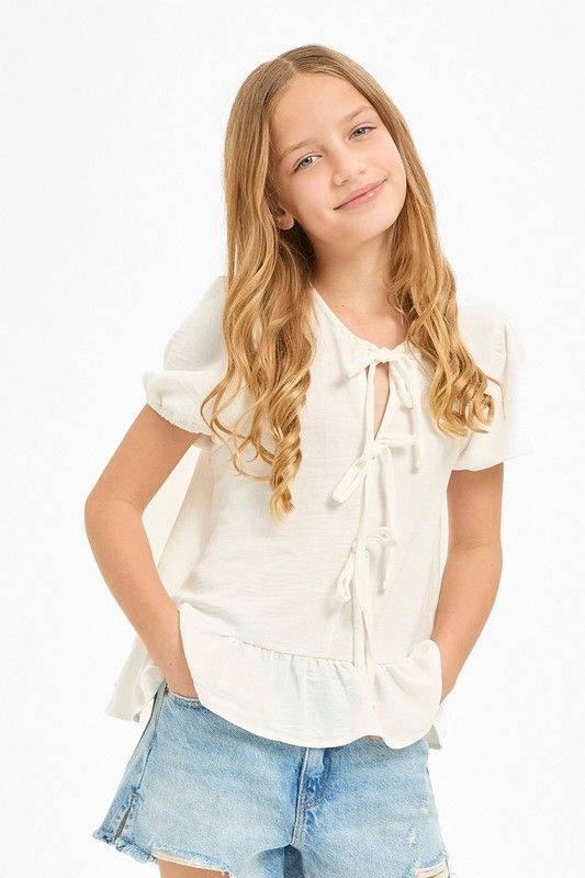 Jasmin Ribbon Ruffle Blouse