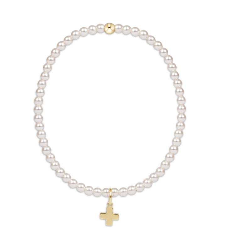 enewton Classic Pearl 3mm Bracelet - SC Gold Charm