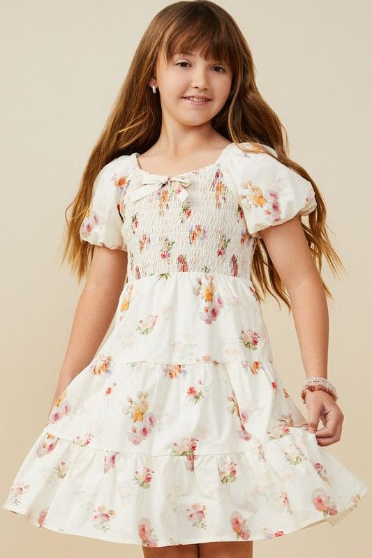 Kaite Smocked Floral Dress, TWEEN