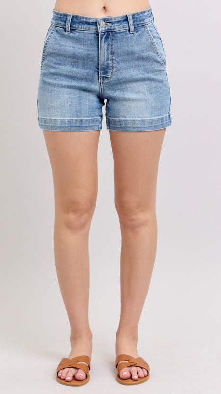 Judy Blue In Awe High Waist Denim Trouser Shorts