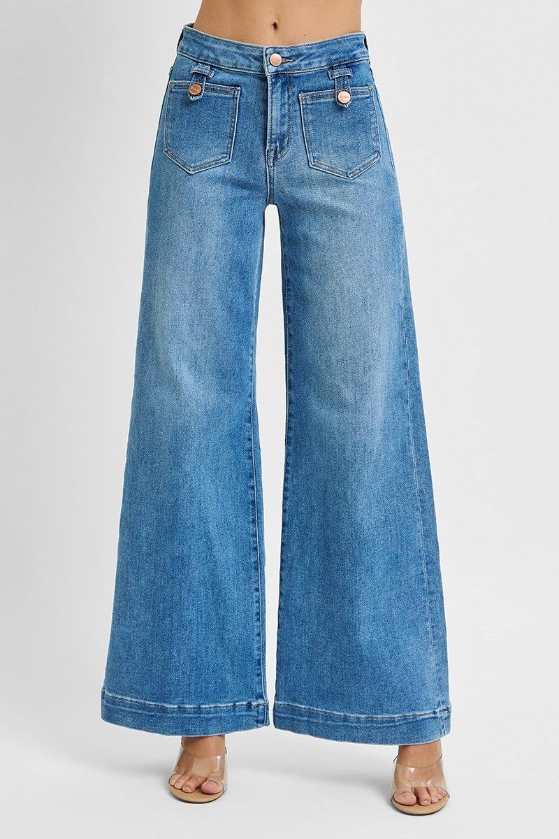 Risen Blissful MR Wide Front Patch Pocket Jeans