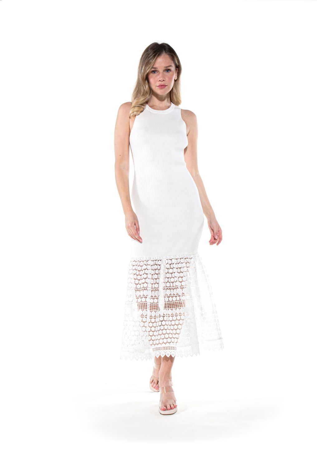 Close To Your Heart Sleeveless Lace Midi Dress