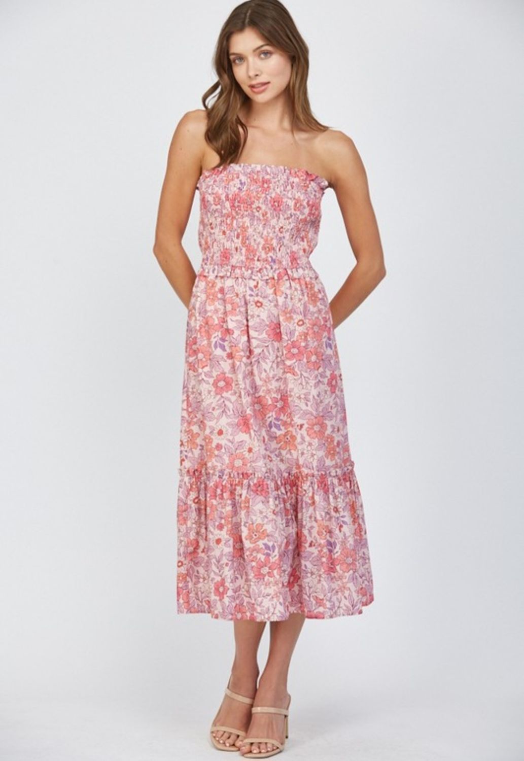 Tell It All Strapless Midi