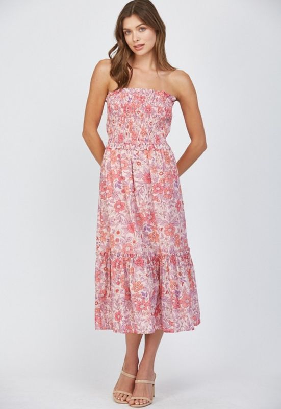 Tell It All Strapless Midi