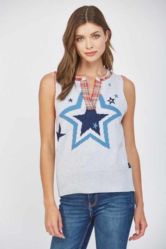 American Flag Sleeveless Sweater