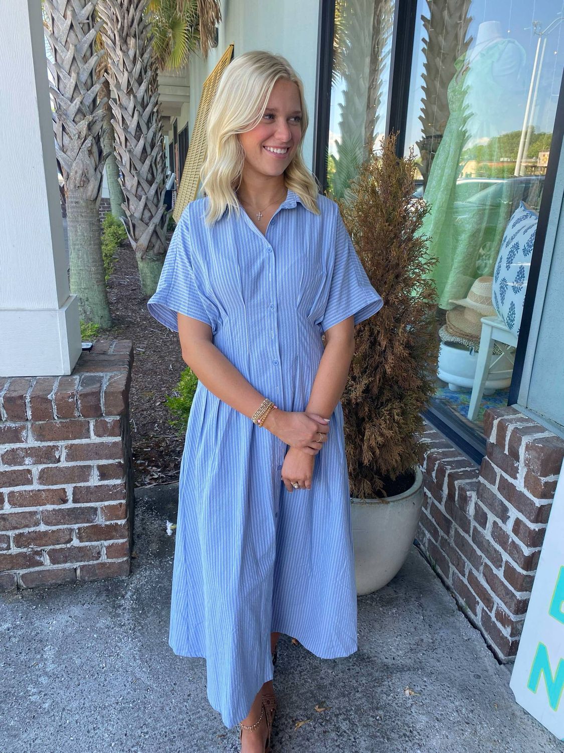 Maria Striped Midi