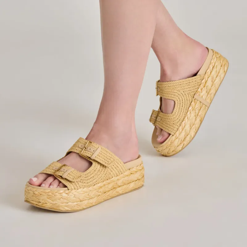 Dolce Vita Falyn Lt Natural Woven Raffia Sandal