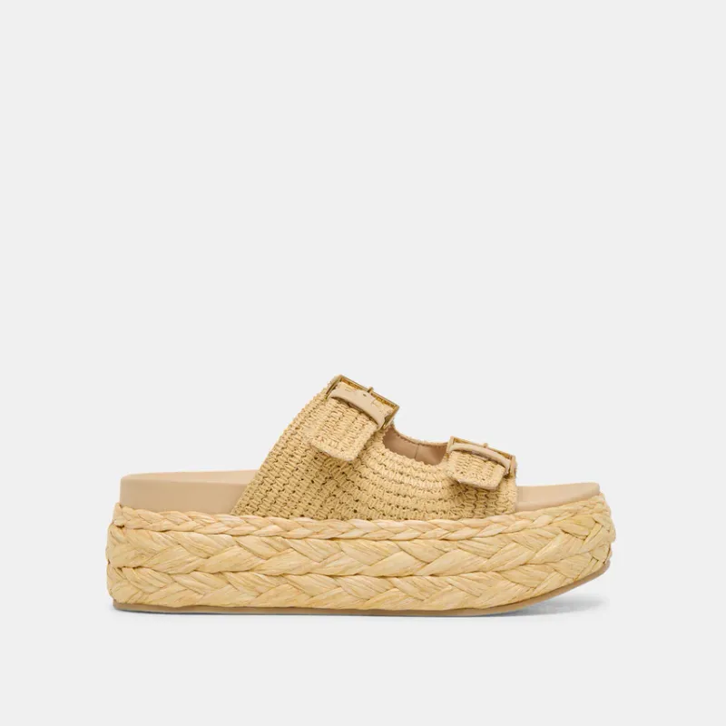 Dolce Vita Falyn Lt Natural Woven Raffia Sandal