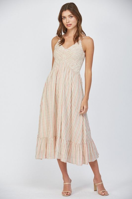 Serving Sweetness Striped Midi