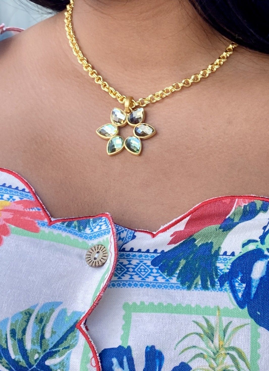 Betty Carre Fiori Six Drops Stones Necklace