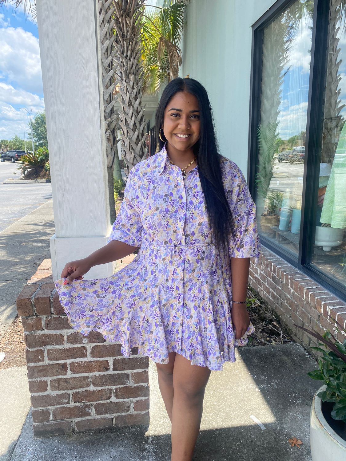 Lavender Fields Shirt Dress