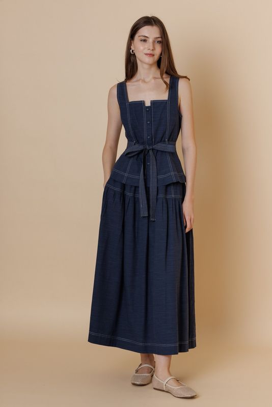 Brings You Back Elastic Waist Midi Skirt