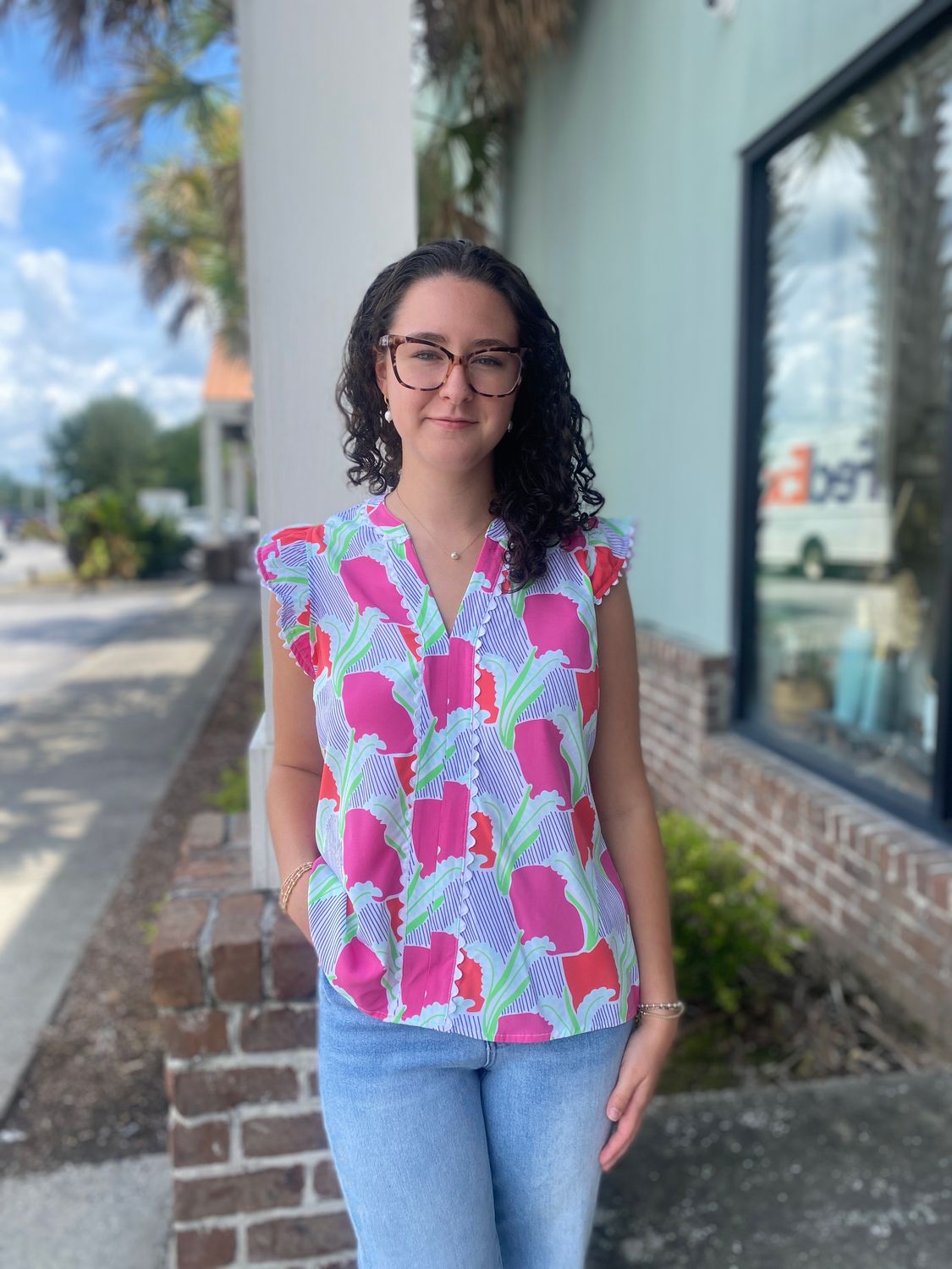 Mary Square Color Me Sweet Coral Kira Top