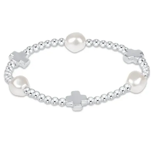enewton Signature Cross Admire Pearl Pattern 3mm Bead Bracelet - Sterling