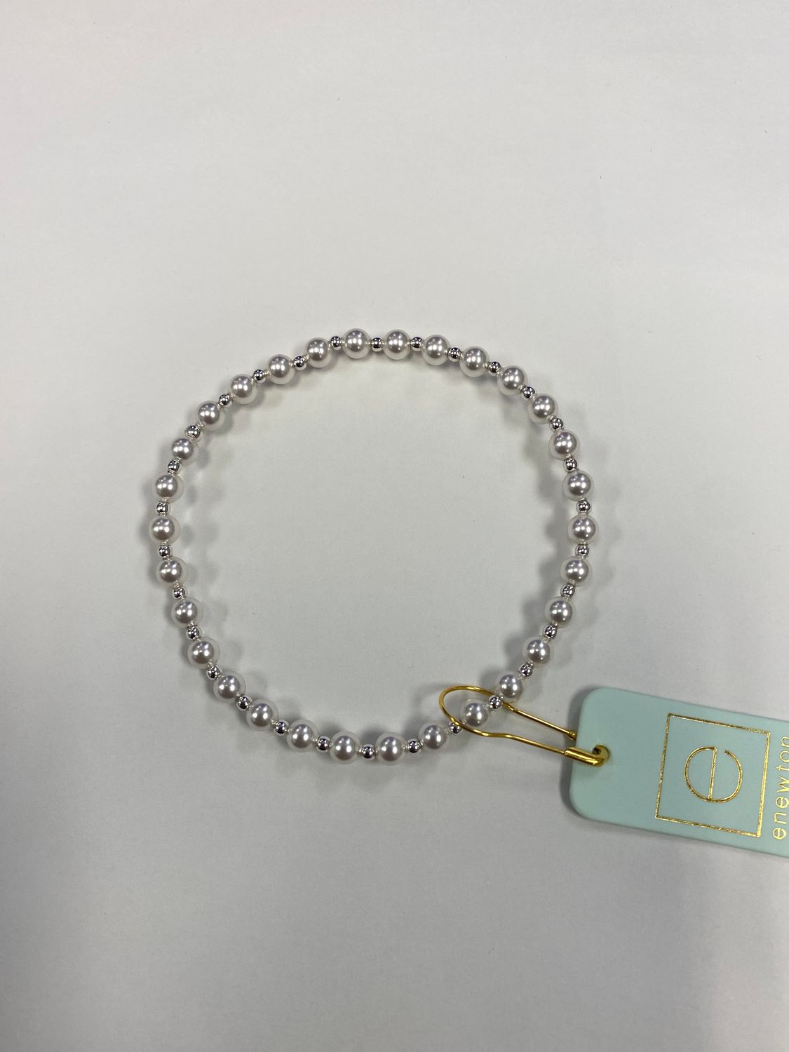 enewton  Classic Grateful Pattern Sterling 4mm Bead Bracelet - Pearl