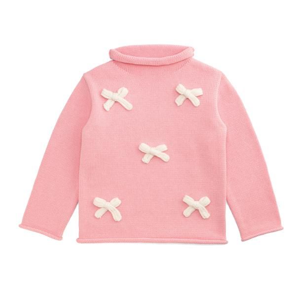 Mud Pie Pink Bow Rollneck Sweater