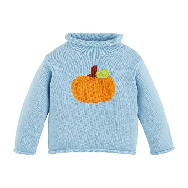 Mud Pie Blue Pumpkin Rollneck Sweater