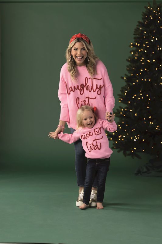 Mud Pie Nice List Tinsel Sweatshirt