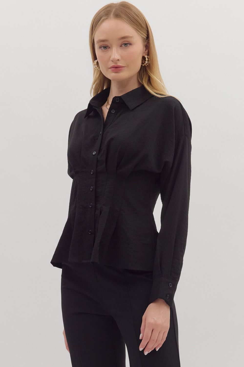 Looking Up Button Down Top