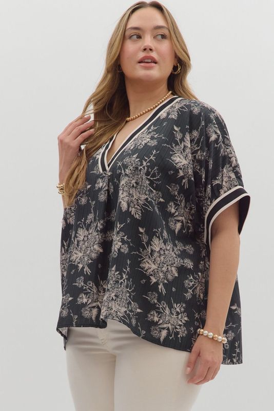 Day After Day Print Top, CURVY