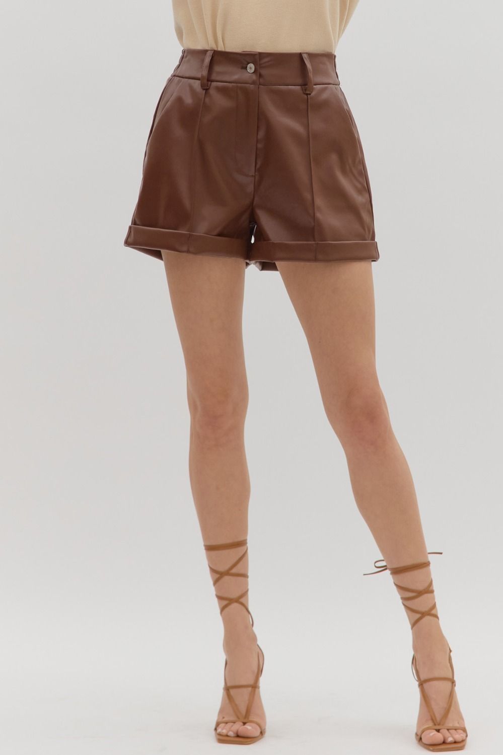 Can&#39;t Steal My Joy Faux Leather Shorts