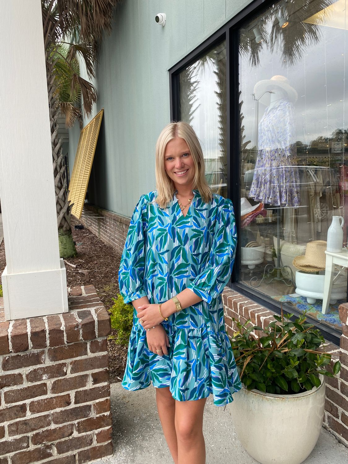Mary Square Reflecting Pool - Green Naomi Dress