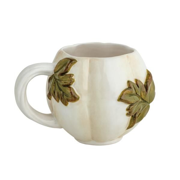 Mud Pie Leaf Handle Pumpkin Mug