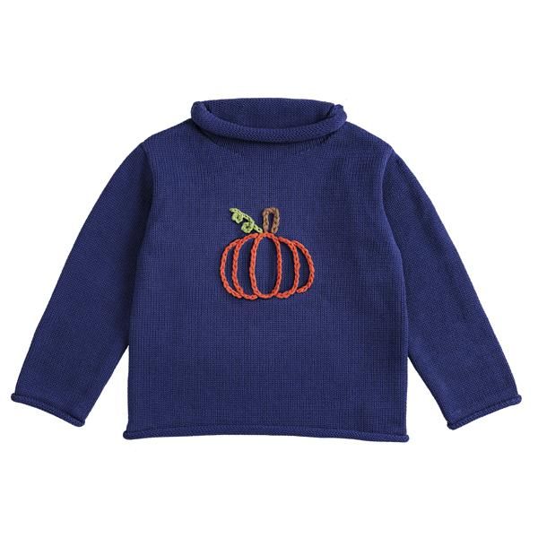 Mud Pie Blue Pumpkin Rollneck Sweater