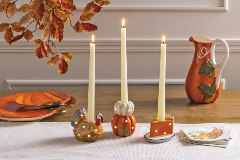 Mud Pie Thanksgiving Taper Holder